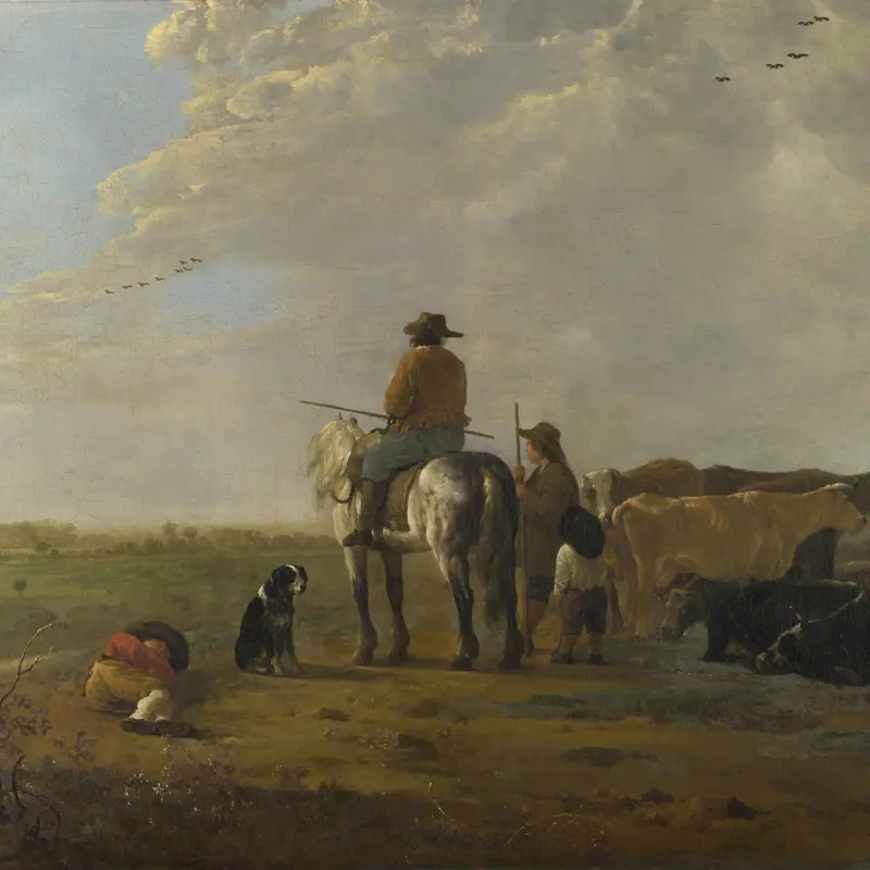 A Landscape with Horseman, Herders and Cattle