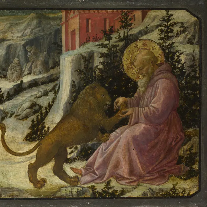 Saint Jerome and the Lion: Predella Panel