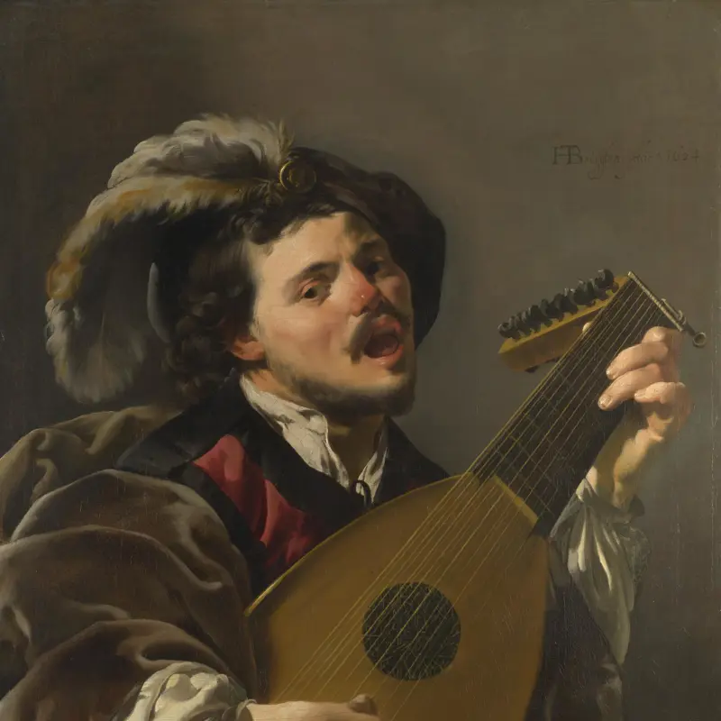 A Man playing a Lute