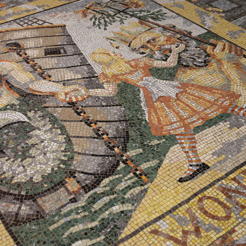 Which famous faces are hidden in these mosaics?